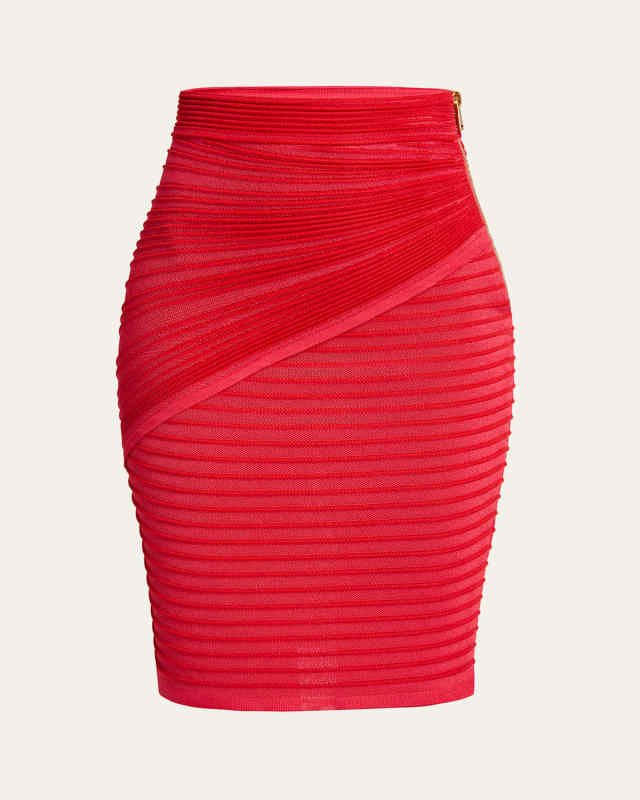 Ruched Knit Pencil Skirt